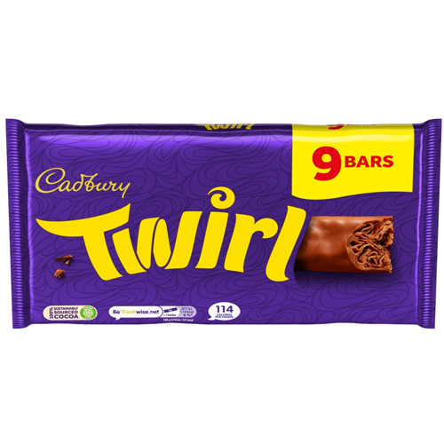 CADBURY TWIRL CHOCOLATE BAR 9PK 193.5G