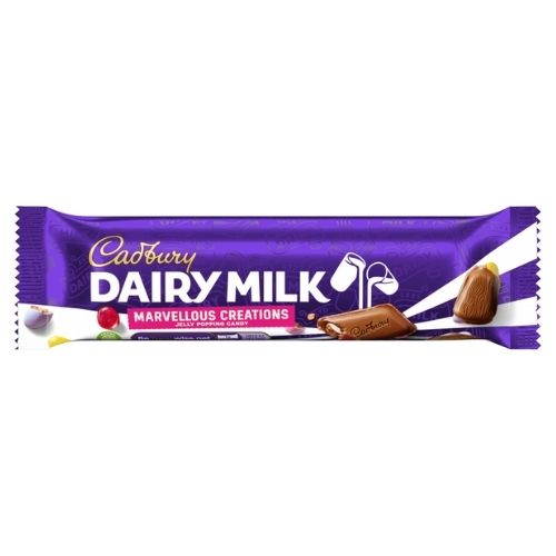 CADBURY DAIRY MILK MARVELLOUS CREATIONS JELLY POPPING C & Y SHELLS 47G