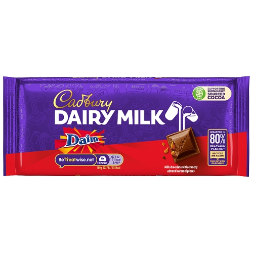 CADBURY DAIRY MILK WITH DAIM CHOCOLATE BLOCK 120G