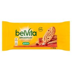 BELVITA BREAKFAST BISCUITS HONEY&NUTS WITH CHOC CHIPS 50G