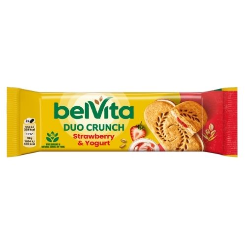 BELVITA BREAKFAST DUO CRUNCH STRAWBERRY YOGURT BISCUITS 50.6G