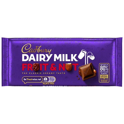 CADBURY DAIRY MILK FRUIT&NUT CHOCOLATE BLOCK 110G