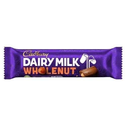 CADBURY DAIRY MILK WHOLENUT CHOCOLATE BAR 45G
