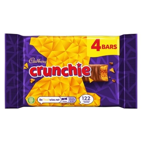 CADBURY CRUNCHIE CHOCOLATE BAR 4PK 104.4G