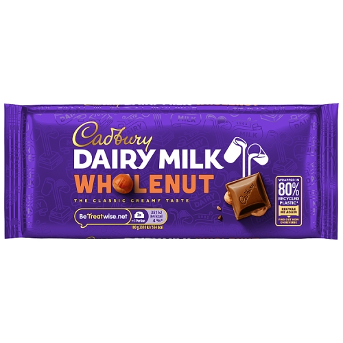CADBURY DAIRY MILK WHOLENUT CHOCOLATE BLOCK 120G