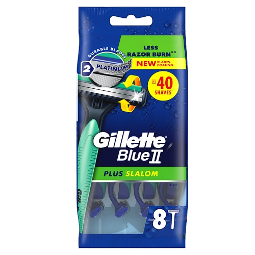 GILLETTE BLUE 2 PLUS SLALOM DISPOSABLE RAZORS 8PK