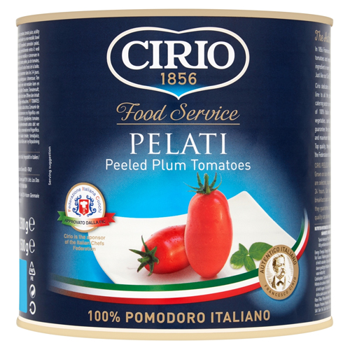 CIRIO FOOD SERVICE PELATI PEELED PLUM TOMATOES 2.5KG