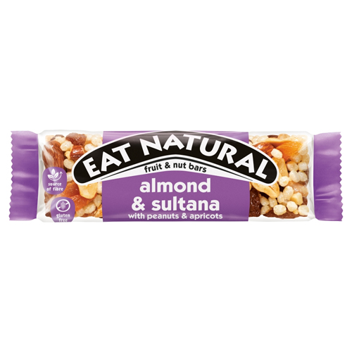 EAT NATURAL ALMOND & SULTANA WITH PEANUTS & APRICOTS FRUIT & NUT BARS 40G