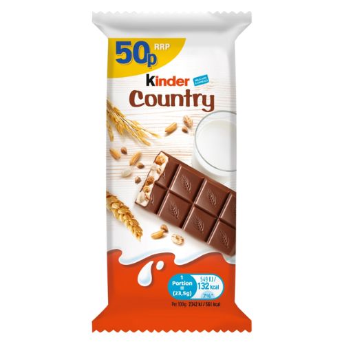 KINDER COUNTRY MILK AND 5 CEREALS PMP 50P 23.5G
