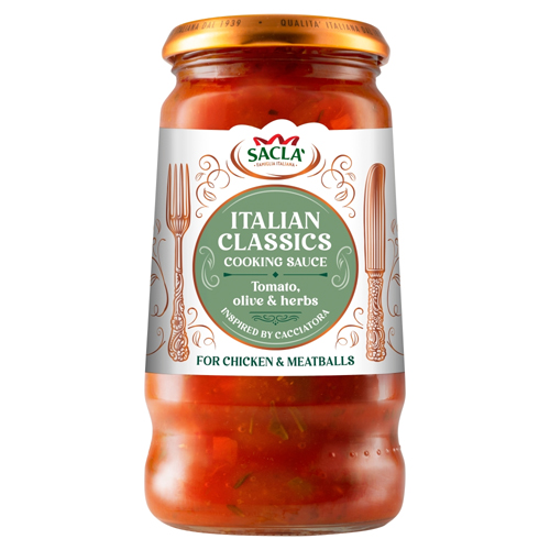 SACLA CACCIATORA SAUCE WITH TOMATO, OLIVE AND HERBS 350G