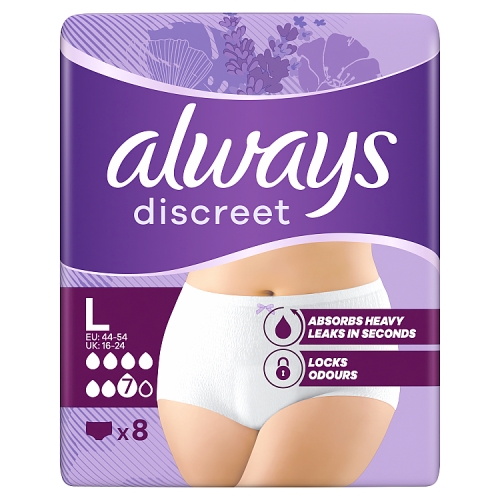 ALWAYS DISCREET PANTS LARGE PLUS 8S