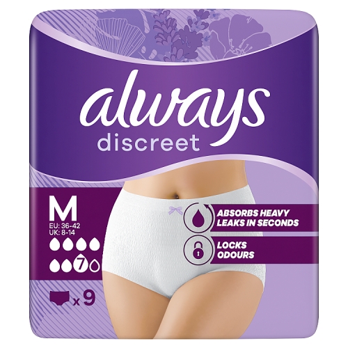 ALWAYS DISCREET PANTS MEDIUM PLUS 9S