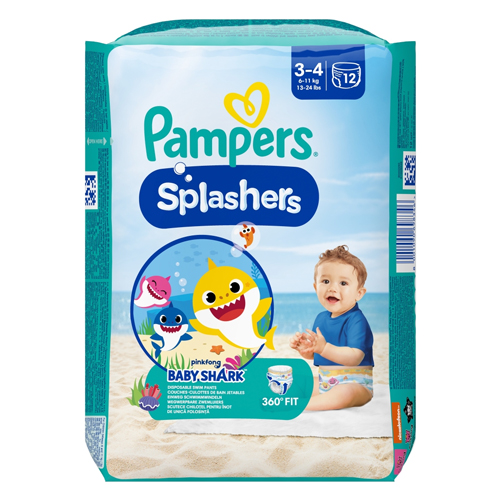 PAMPERS SPLASHERS BABY SHARK SIZE 3 12S
