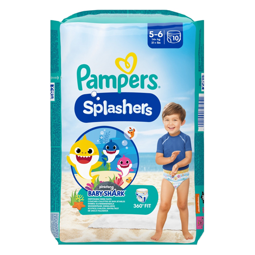 PAMPERS SPLASHERS BABY SHARK SIZE 5 10S