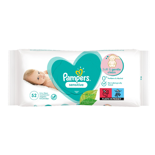 PAMPERS BABY WIPES SENSITIVE 52S