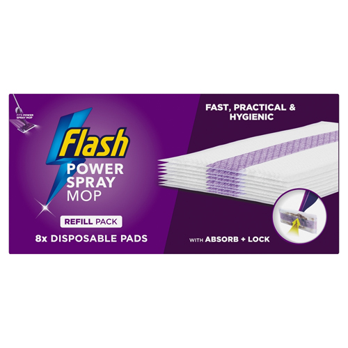 FLASH POWERMOP REFILL PADS 8PK