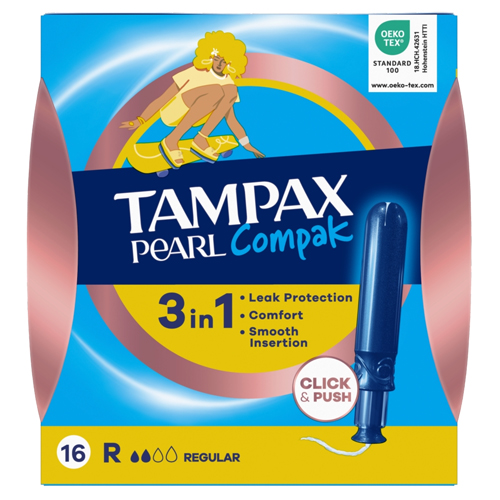 TAMPAX COMPAK PEARL REGULAR 16PK