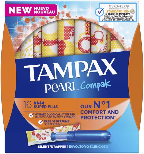 TAMPAX COMPAK PEARL SUPER PLUS 16PK