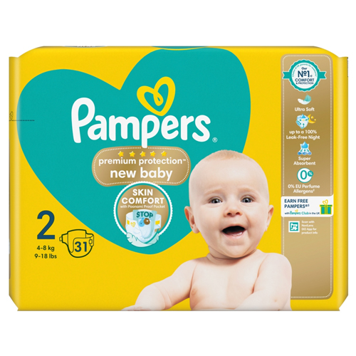 PAMPERS NAPPIES CARRY PACK SIZE 2 31S