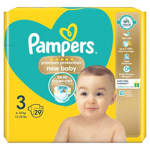 PAMPERS PREMIUM PROTECTION NEW BABY SIZE 3 CARRY PACK 29S