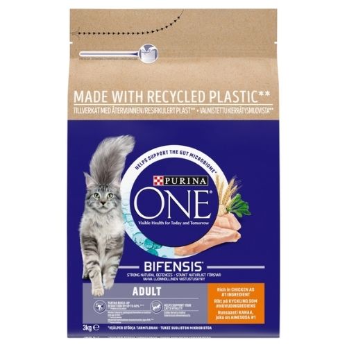 PURINA ONE ADULT DRY CAT FOOD CHICKEN AND WHOLEGRAINS 3KG