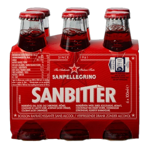 SAN PELLEGRINO SANBITTER ROSSA NON-ALCOHOLIC 6PK 100ML