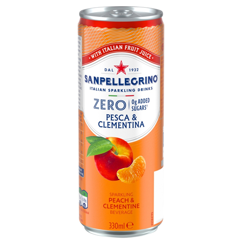 SAN PELLEGRINO PEACH & CLEMENTINE ZERO CAN 330ML