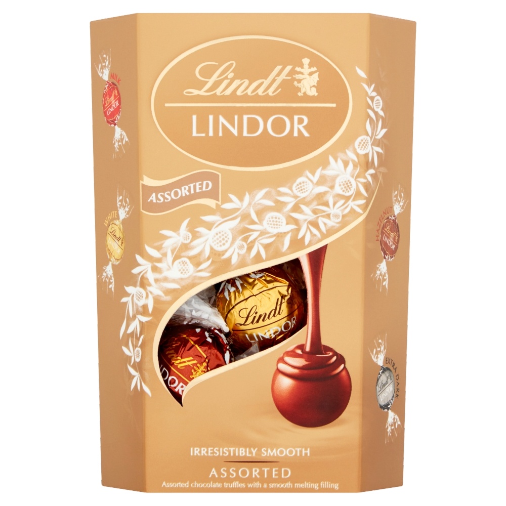 LINDT LINDOR ASSORTED CORNET BOX 200G