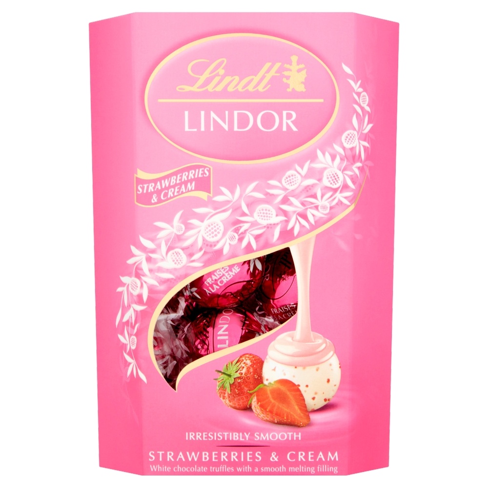LINDT LINDOR STRAWBERRIES & CREAM 200G