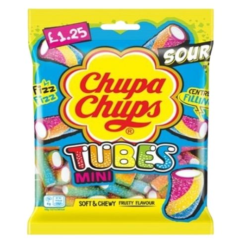 CHUPA CHUPS MINI SOUR TUBES PMP £1.25 120G