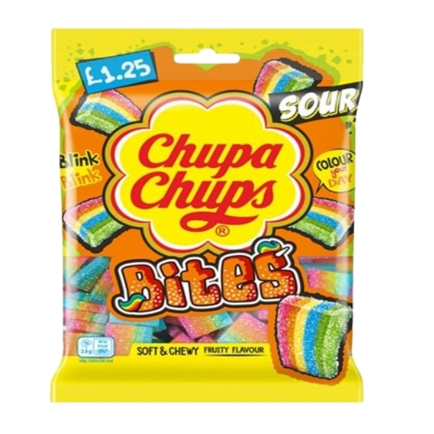 CHUPA CHUPS MINI SOUR BITES PMP £1.25 120G