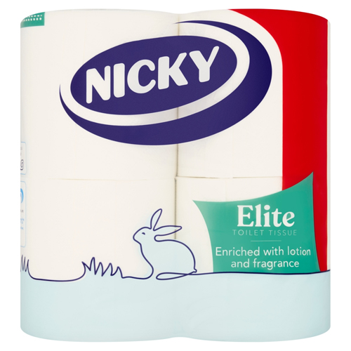 NICKY ELITE 4 PACK TOILET TISSUE PMP £1.99 4ROLL