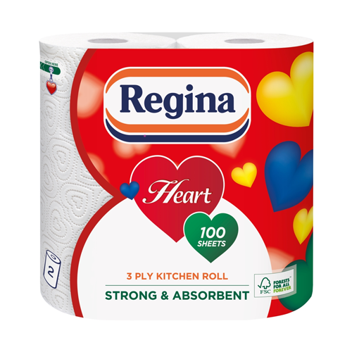 REGINA KITCHEN TOWEL HEART 2PACK