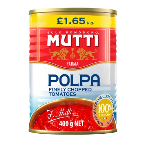 MUTTI POLPA FINELY CHOPPED TOMATOES PMP £1.65 400G