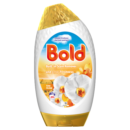 BOLD LAUNDRY DETERGENT GEL GOLD ORCHID 26W 858ML