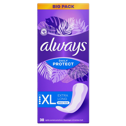 ALWAYS DAILIES LINERS LONG PLUS 38CT