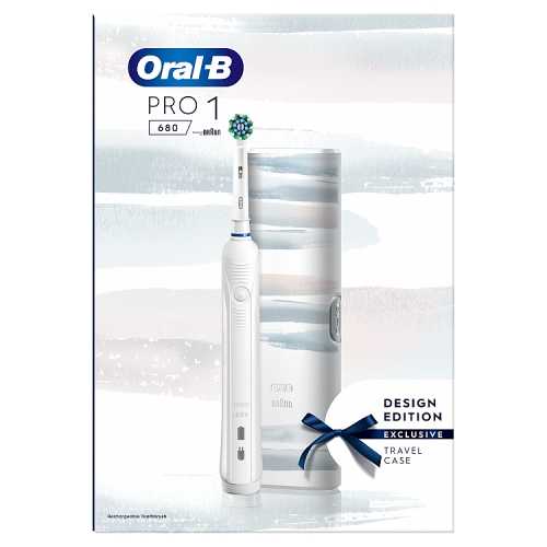 ORAL-B PRO 1 680 STRIKING DESIGN CROSS ACTION WHITE ELECTRIC TOOTHBRUSH 1S