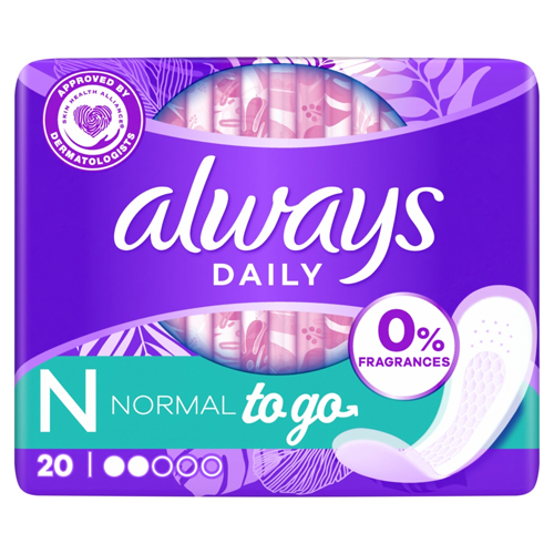 ALWAYS DAILIES LINER NORMAL UNSCENTED 20S