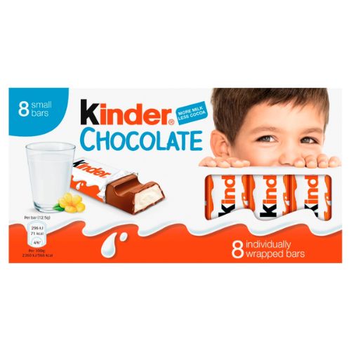 KINDER SMALL CHOCOLATE BARS MULTIPACK 12.5G
