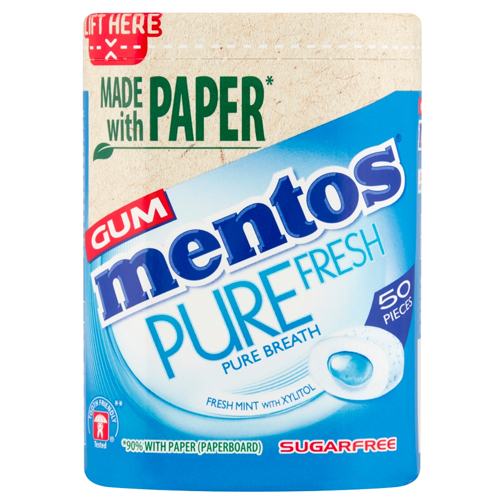 MENTOS GUM PURE FRESH PAPER BOTTLES FRESHMINT 100G