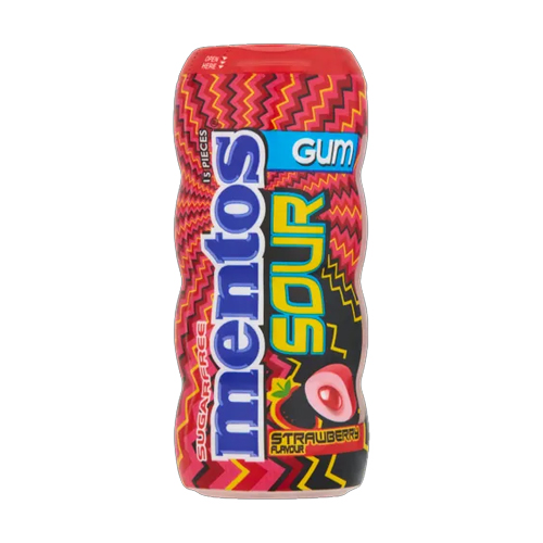 MENTOS GUM POCKET BOTTLE SOUR STRAWBERRY 30G