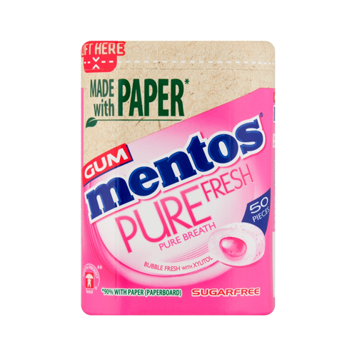 MENTOS GUM PURE FRESH PAPER BOTTLES BUBBLEFRESH 100G