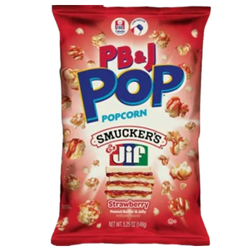 PB & J PEANUT BUTTER & STRAWBERRY POPCORN 12X 149G