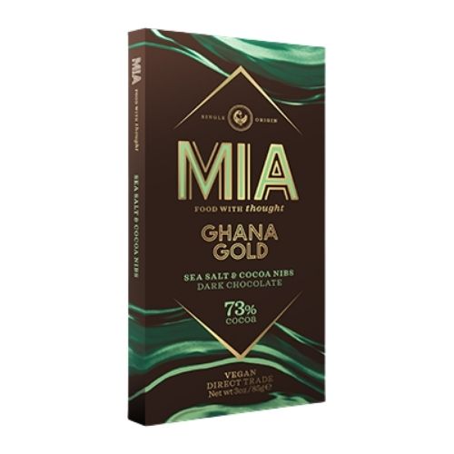 MIA SEA SALT & COCO NIBS 73% DARK CHOCOLATE 85G