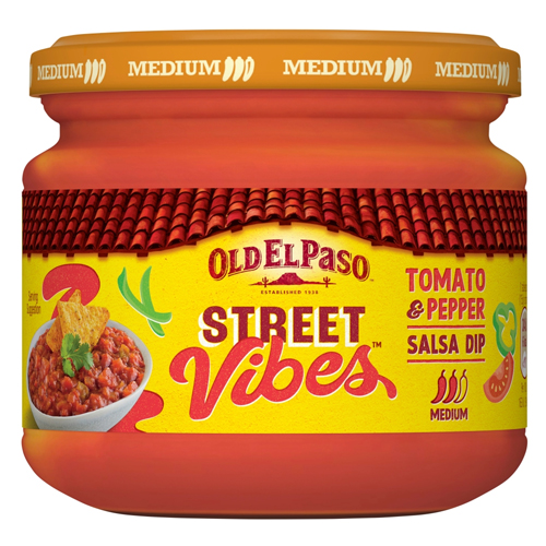 OLD EL PASO SALSA DIP STREET VIBES TOMATO & PEPPER 312G