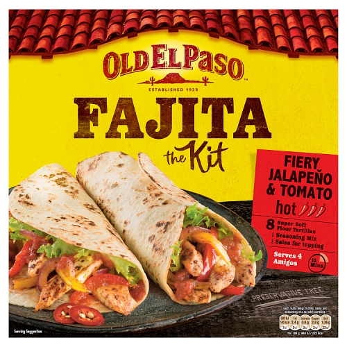 OLD EL PASO HOT & SPICY FAJITA KIT 500G