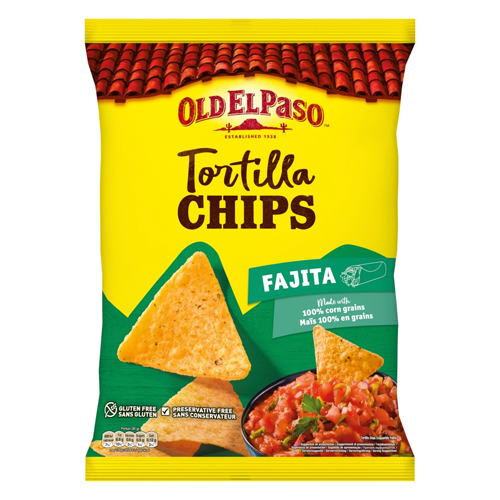 OLD EL PASO TORTILLA CHIPS FAJITA 185G