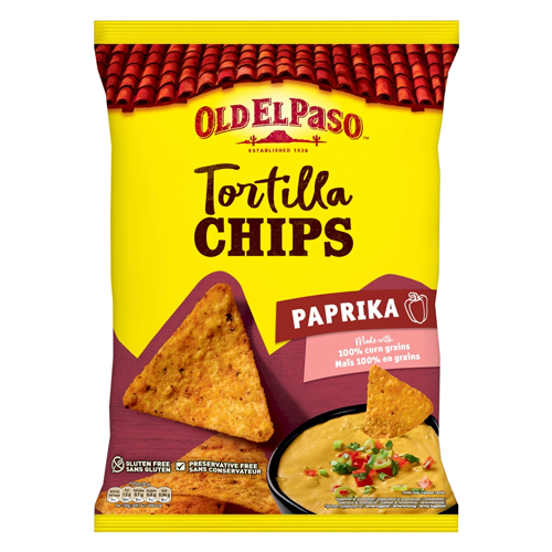 OLD EL PASO TORTILLA CHIPS PAPRIKA 185G