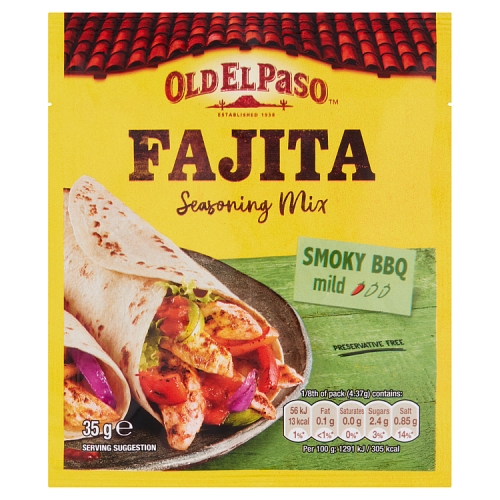 OLD EL PASO FAJITA SEASONING MIX SMOKY BBQ 35G