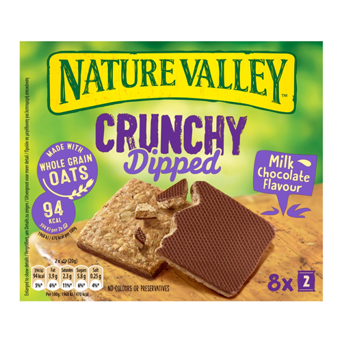 NATURE VALLEY CRUNCHY DIPPED MILK CHOCOLATE 160G